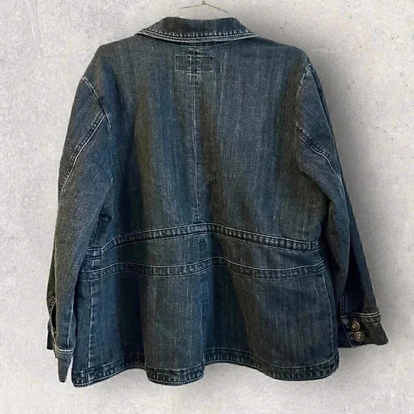 Mwah Jeans Denim Jacket women's plus size 1X medium wash with pockets - Picture 4 of 10